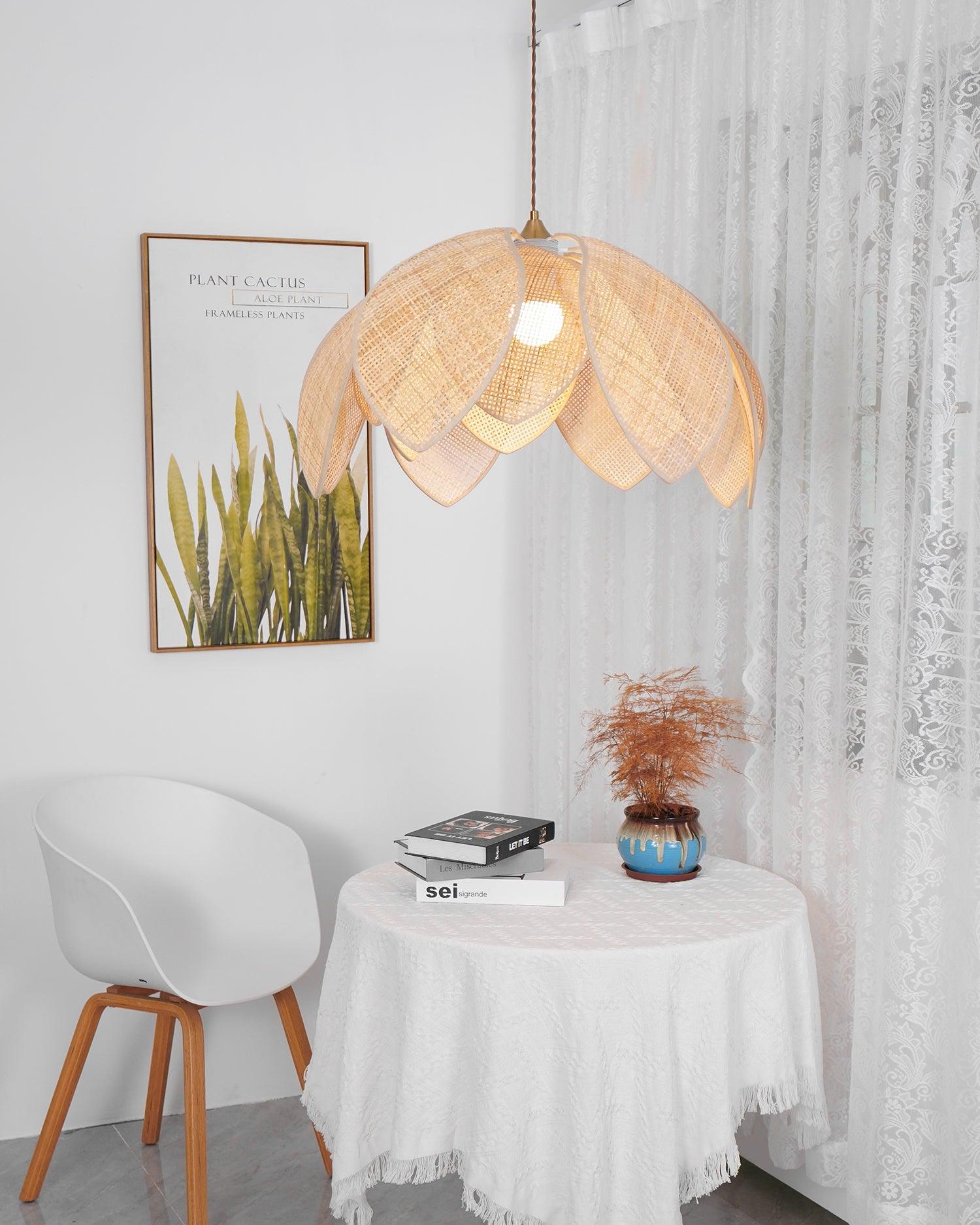 Freyza | Suspension en rotin Fionel – Luminaire suspendu en rotin pour cuisine et salle à manger