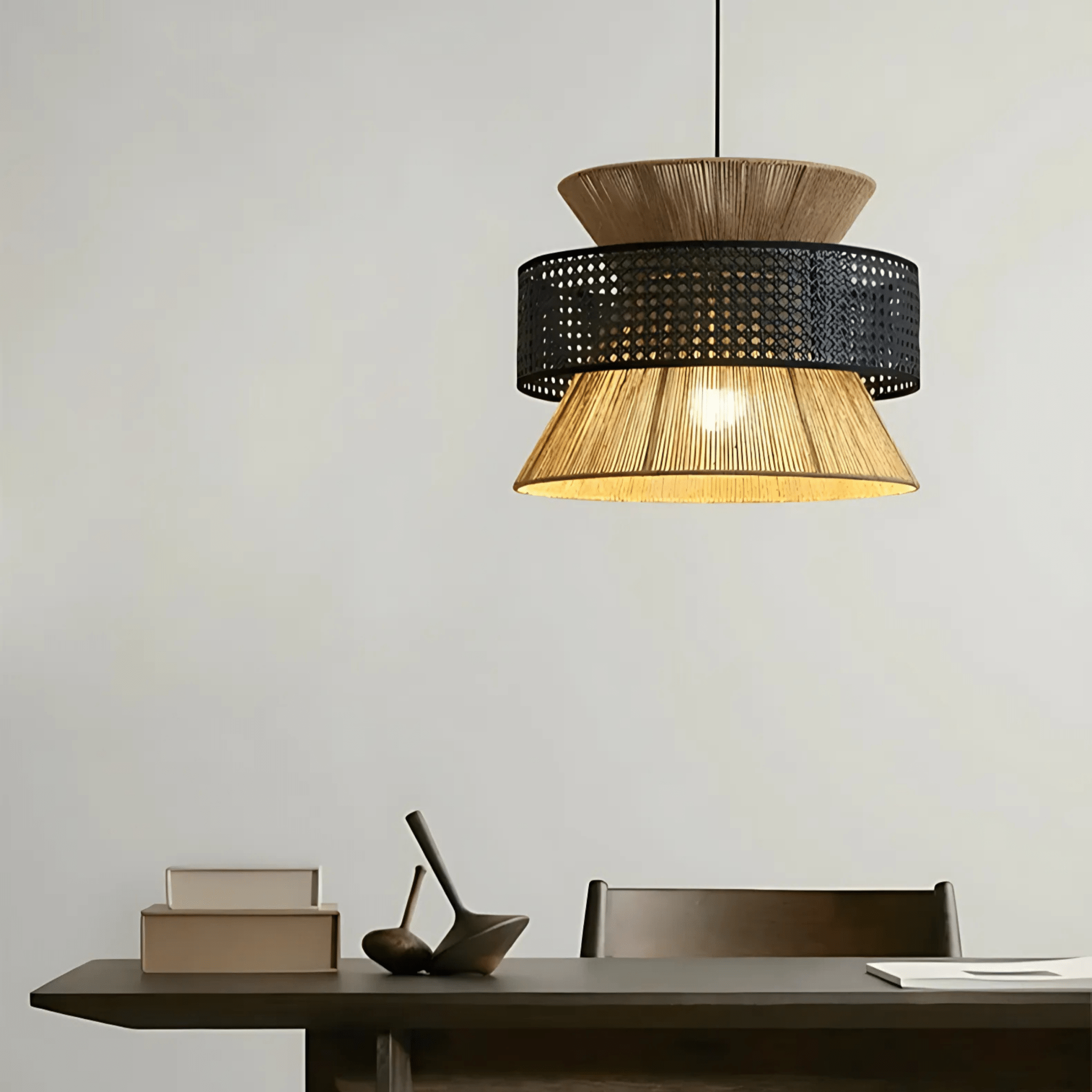 Freyza - RivieraGlow | Elegant Coastal Rattan Pendant Light for Kitchen Decor