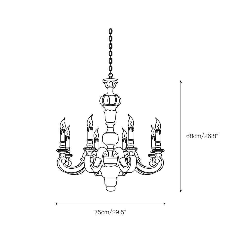 Freyza | Olrinila Roman Pillar Wood Chandelier – Dining Room Living Room