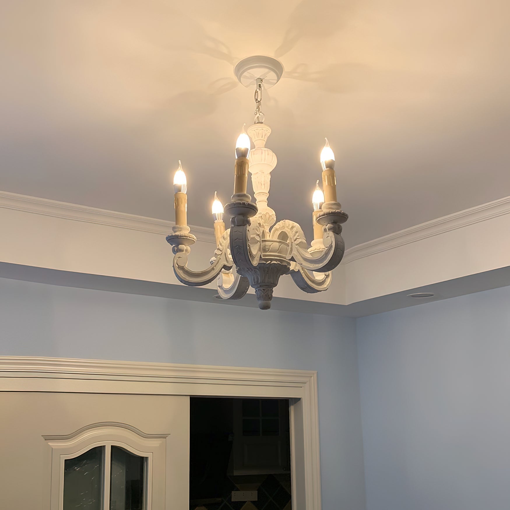 Freyza | Olrinila Roman Pillar Wood Chandelier – Dining Room Living Room