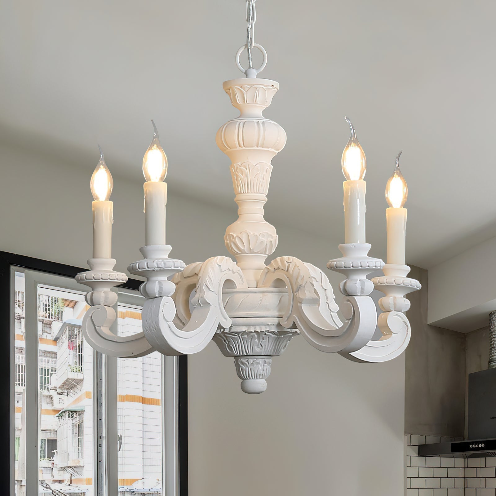 Freyza | Olrinila Roman Pillar Wood Chandelier – Dining Room Living Room