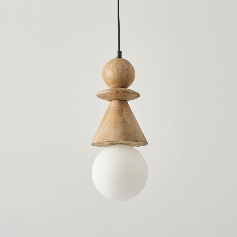 Freyza | Aphais Rook Wooden Glass Wood Pendant Light – Kitchen Dining Room