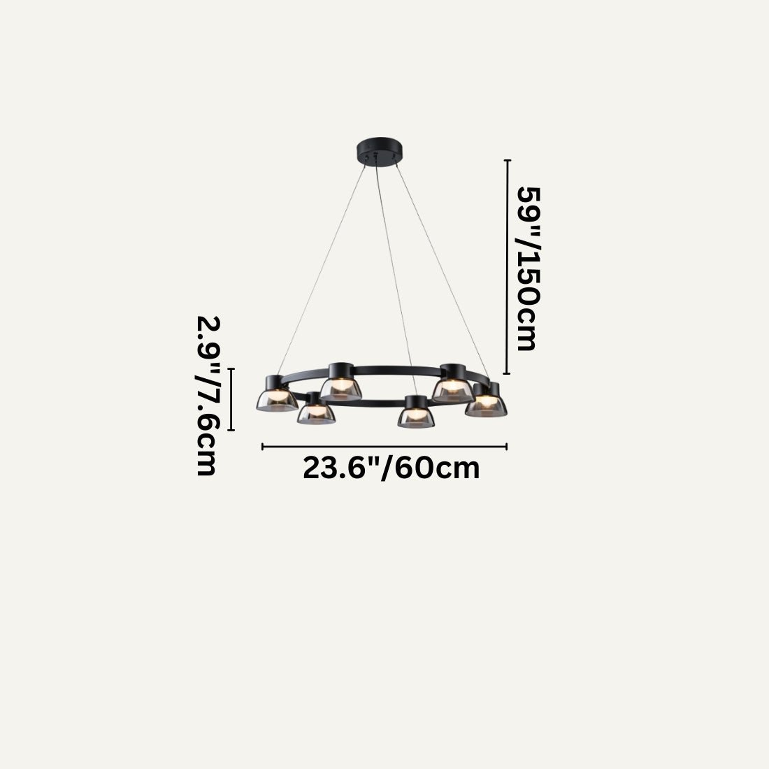 Freyza - Elegant Modern Metal and Glass Chandelier