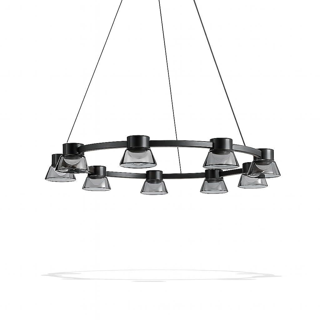 Freyza - Elegant Modern Metal and Glass Chandelier