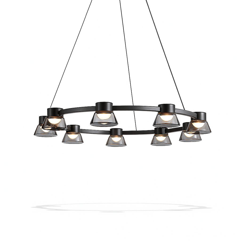Freyza - Elegant Modern Metal and Glass Chandelier