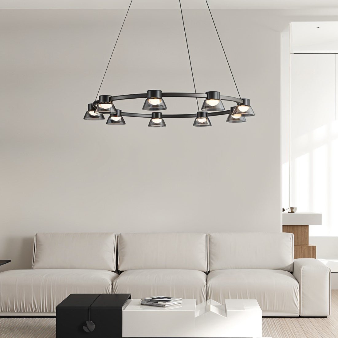 Freyza - Elegant Modern Metal and Glass Chandelier