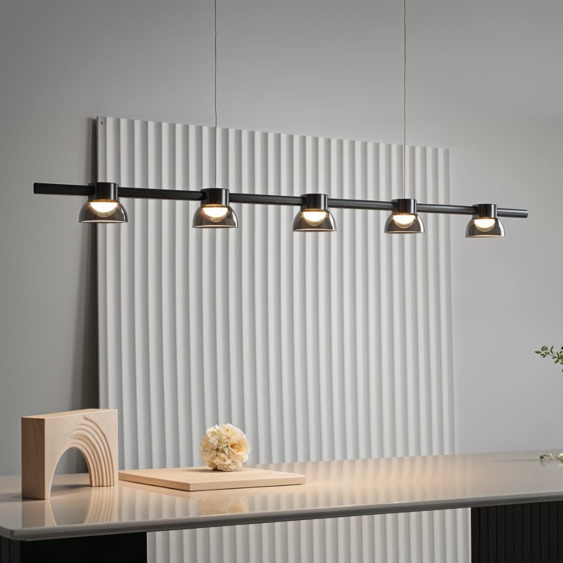 Freyza - Elegant Modern Metal and Glass Chandelier