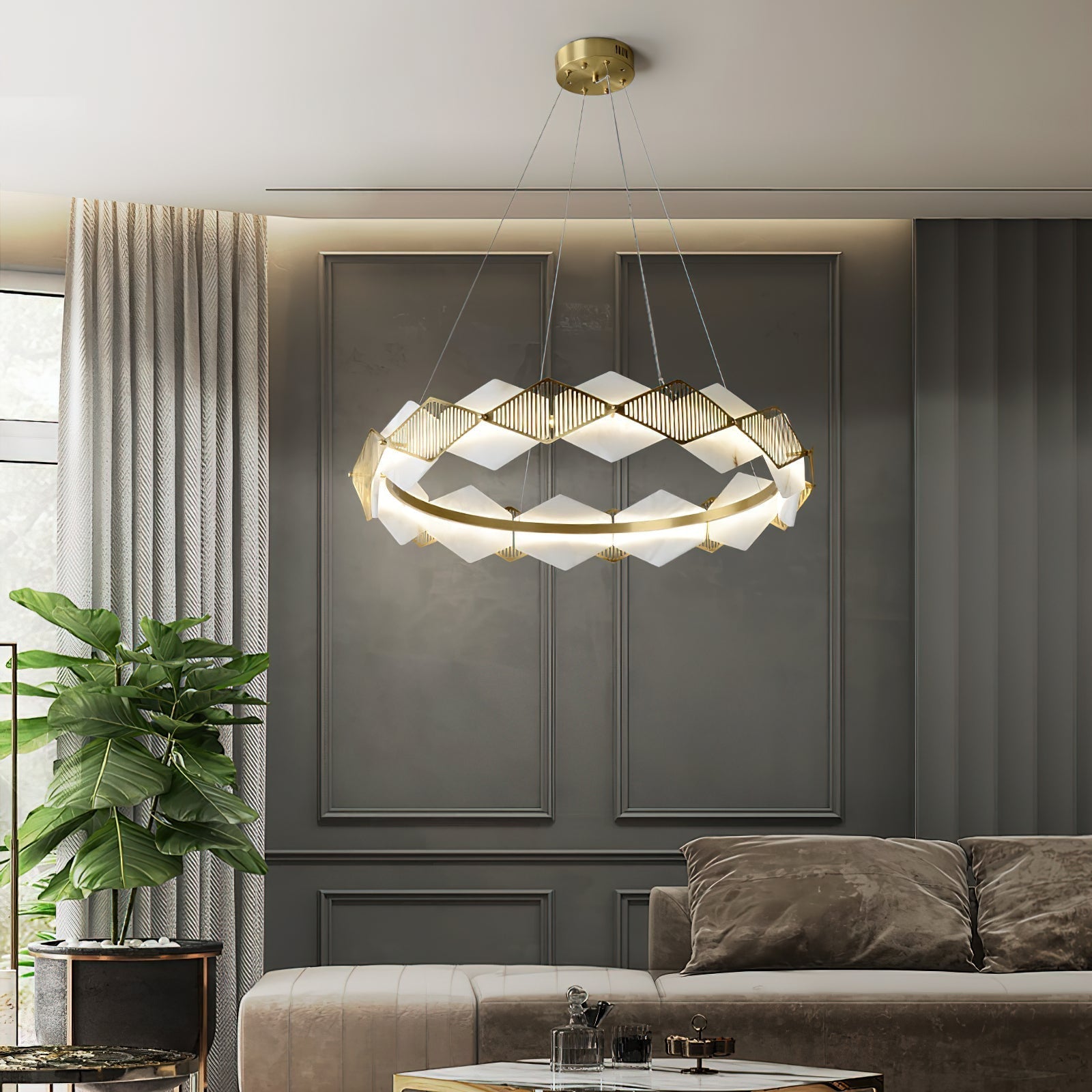 Freyza | Etalarae Roter LED-Kronleuchter – Esszimmer, Wohnzimmer