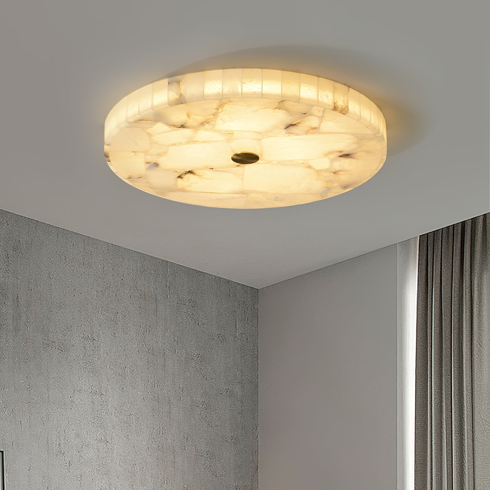 Freyza | Plafonnier rond en albâtre Vosilis – chambre et salon