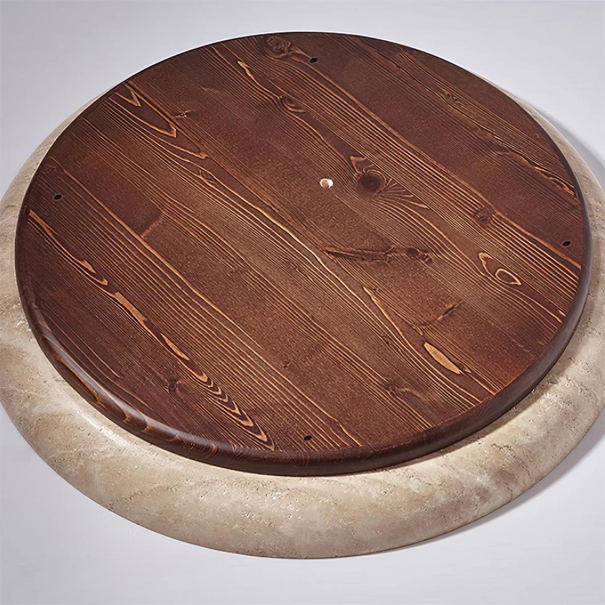 Freyza | Plafonnier rond affleurant en travertin Halo – chambre, couloir, cuisine