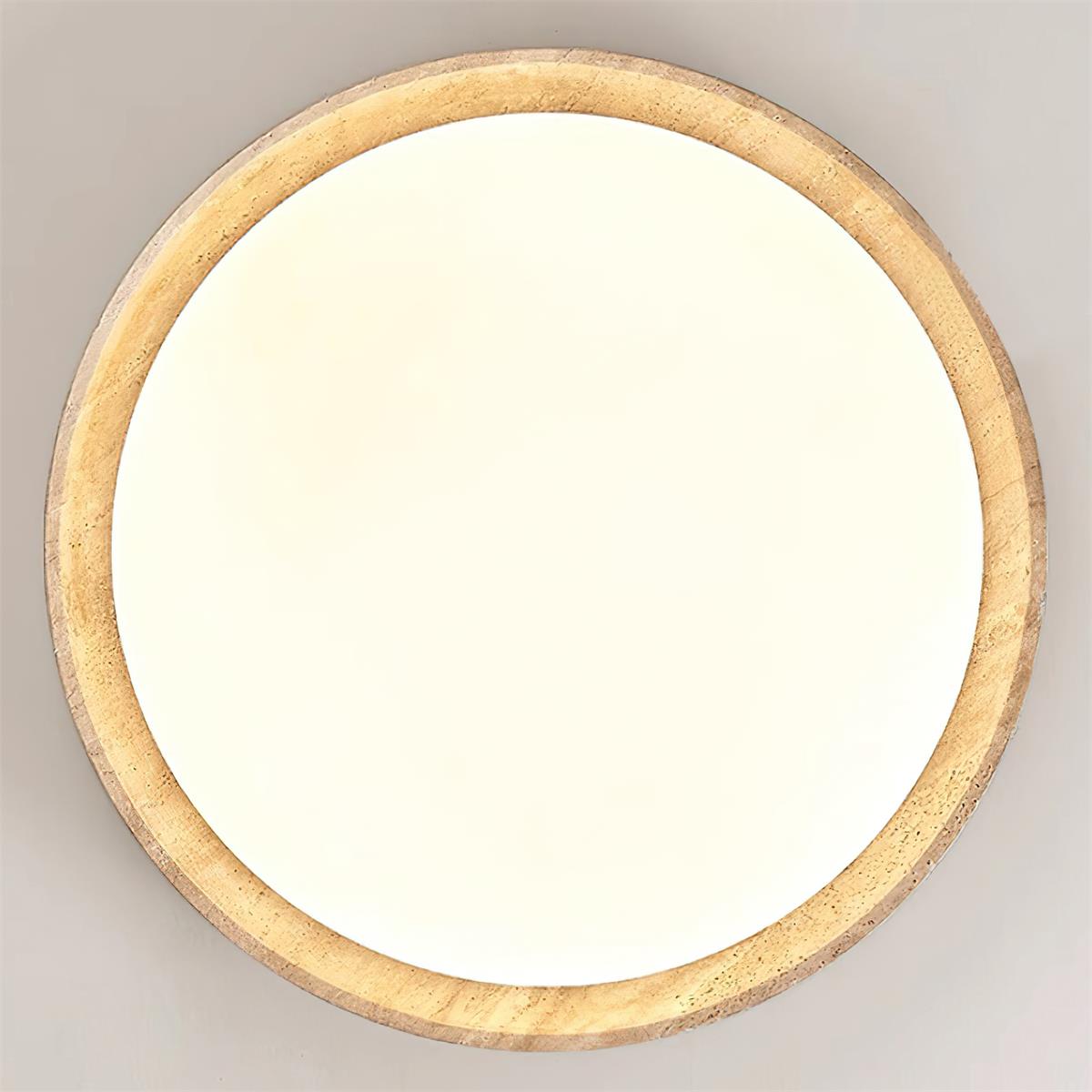 Freyza | Plafonnier rond affleurant en travertin Halo – chambre, couloir, cuisine