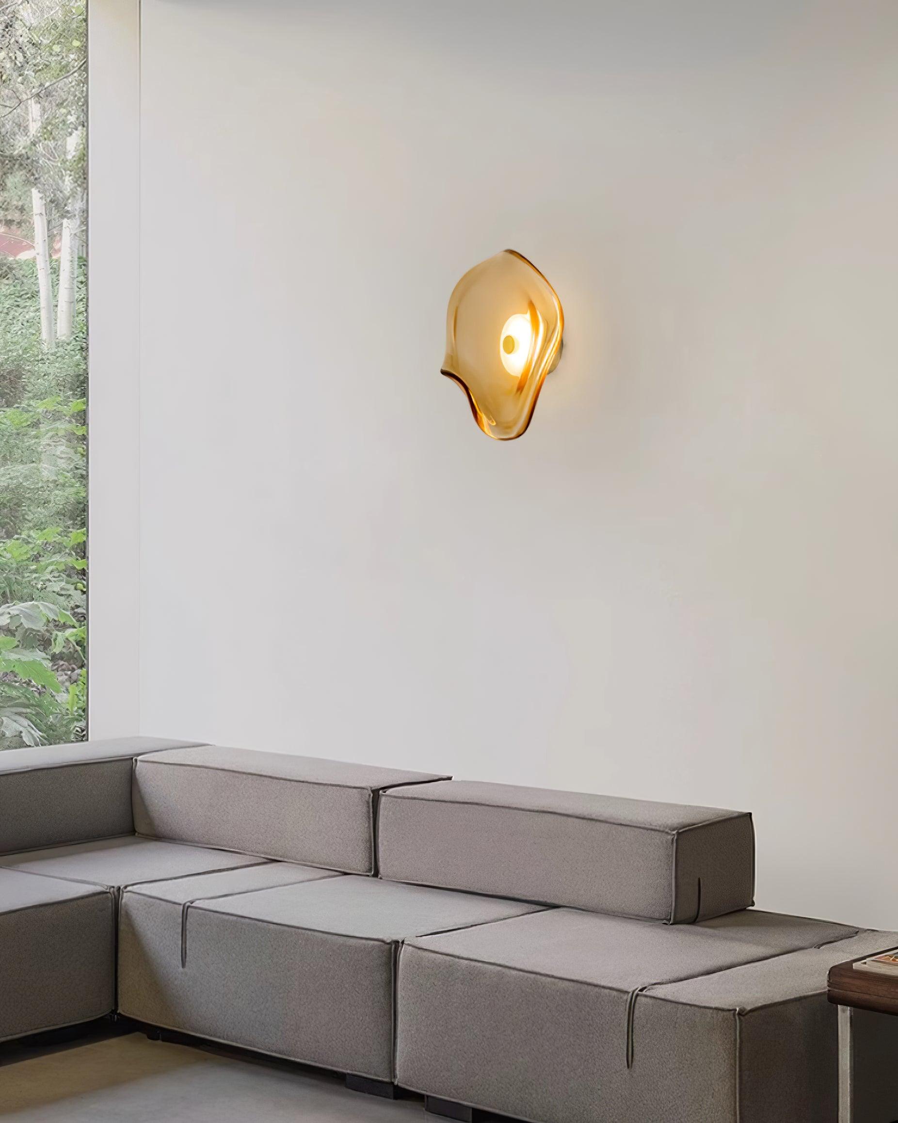 Freyza | Applique murale d’intérieur Lunara en verre ambré – chambre et salon