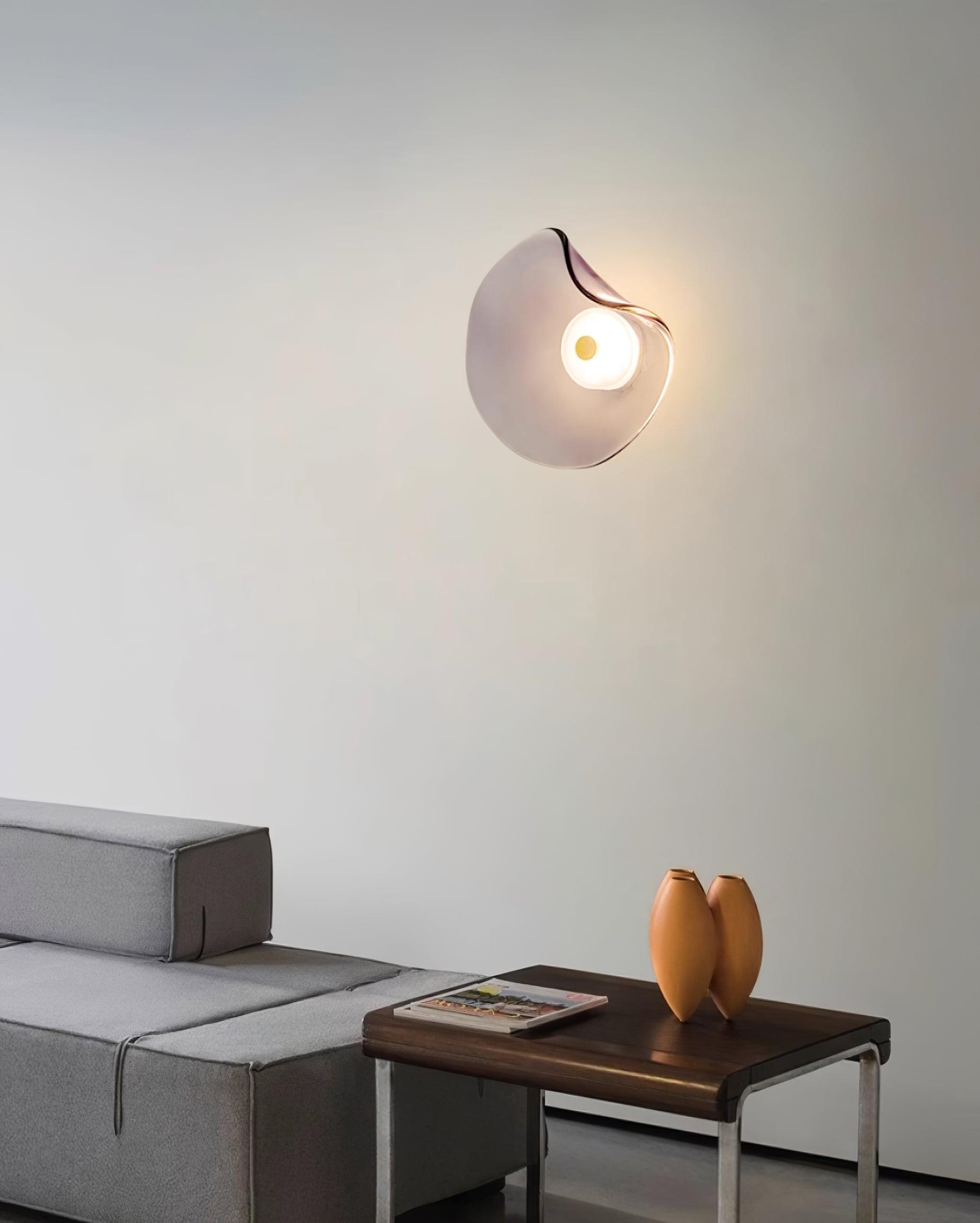 Freyza | Applique murale d’intérieur Lunara en verre ambré – chambre et salon