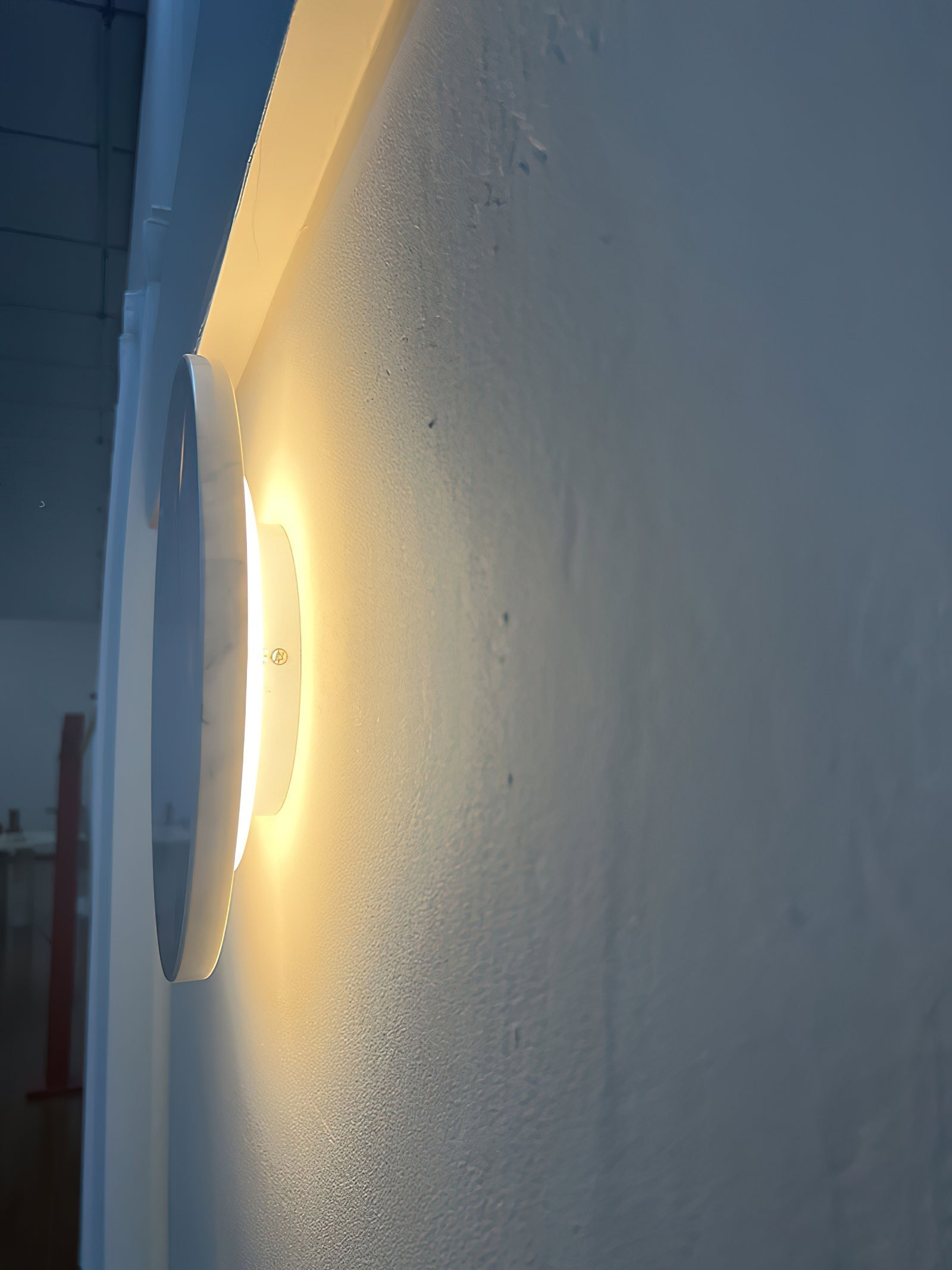 Freyza | Vasilora Round White White Marble Wall Light – Bedroom Hallway