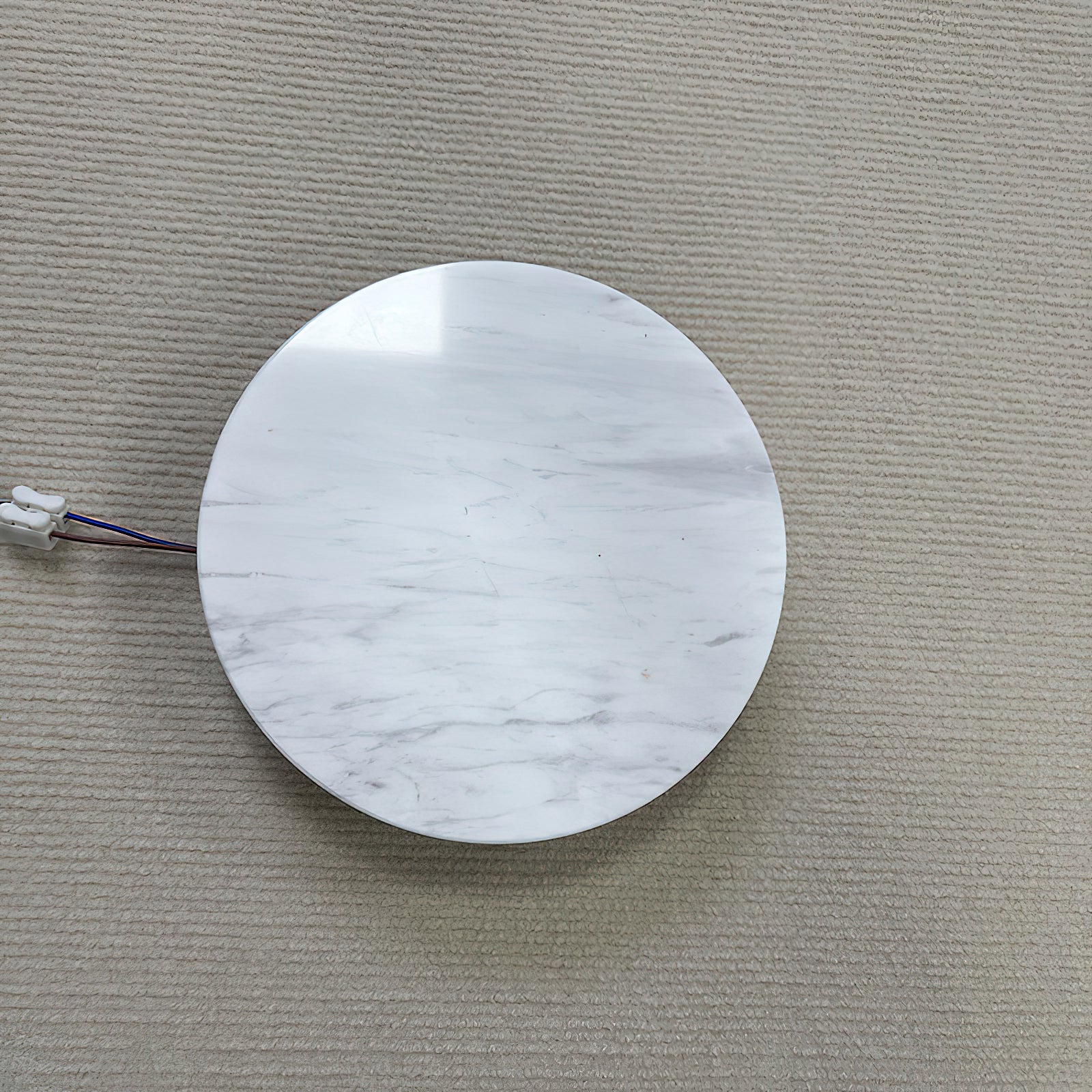 Freyza | Vasilora Round White White Marble Wall Light – Bedroom Hallway
