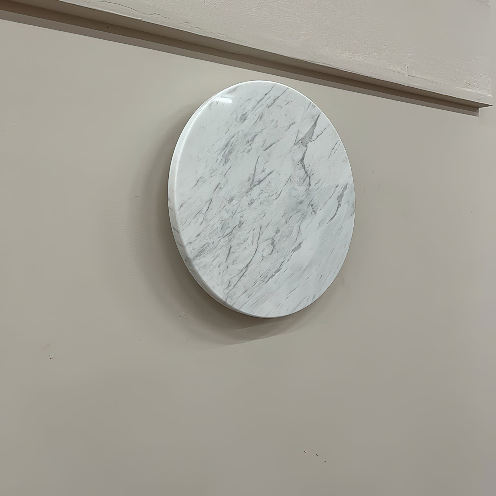 Freyza | Vasilora Round White White Marble Wall Light – Bedroom Hallway