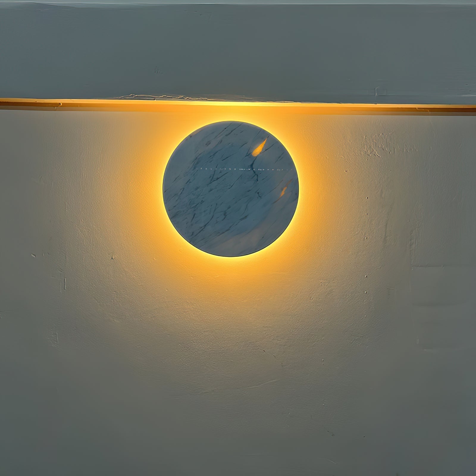 Freyza | Vasilora Round White White Marble Wall Light – Bedroom Hallway