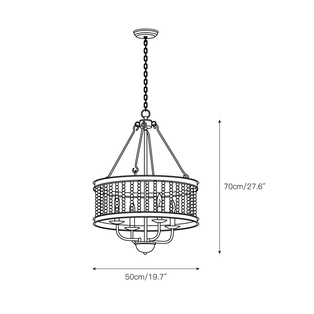 Freyza | Ivsileth Beaded Wooden Wood Chandelier – Dining Room Living Room