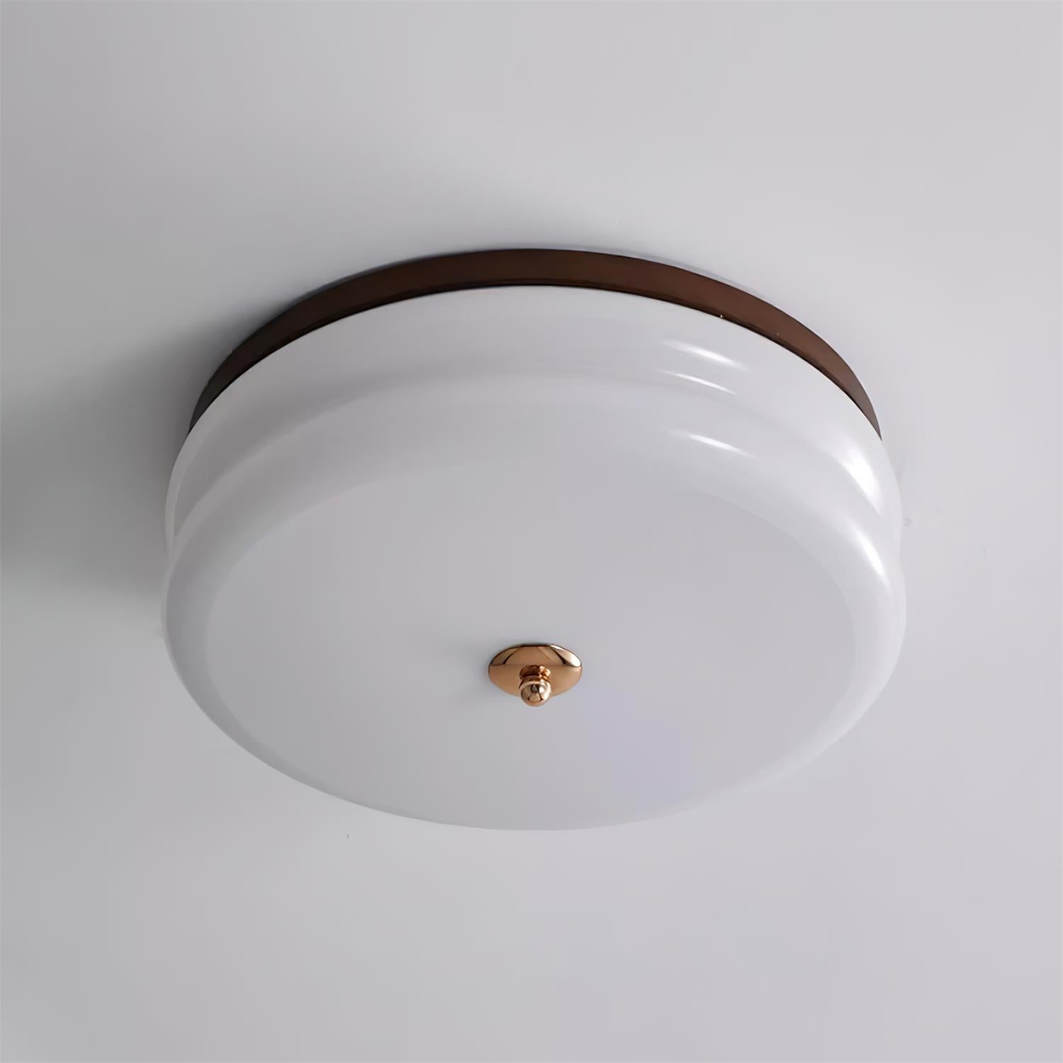 Freyza | Plafonnier en verre double épaisseur et bois – Minimaliste pour chambre, couloir et cuisine
