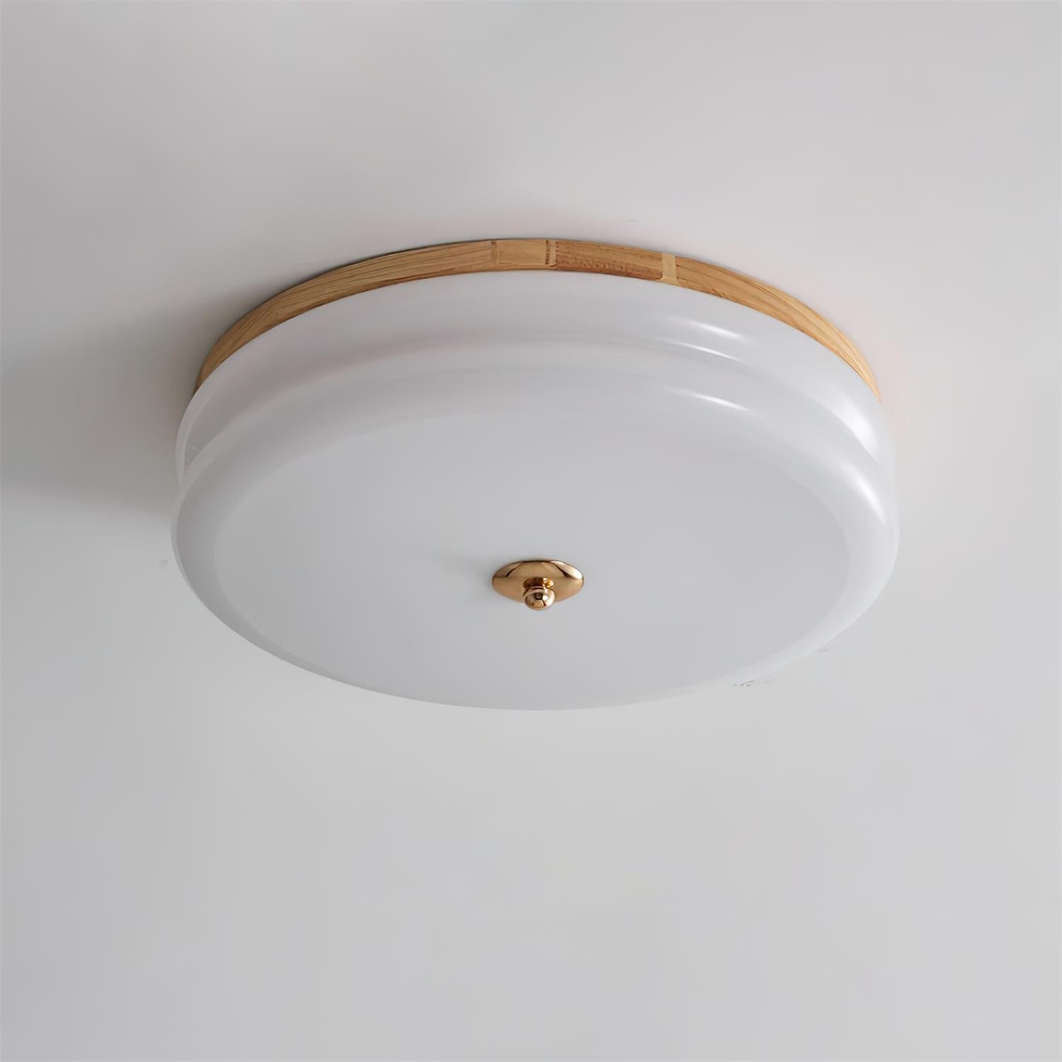 Freyza | Plafonnier en verre double épaisseur et bois – Minimaliste pour chambre, couloir et cuisine
