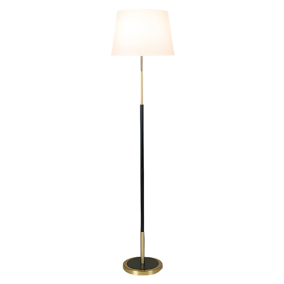 RusticAura | Vintage Black Gold Floor Lamp with Fabric Shade for Living Room 6