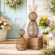 Freyza - Rustic Twig Rabbits | Handcrafted Figurines Set with Natural Vine Design | Unique Home Decor for Charming Displays