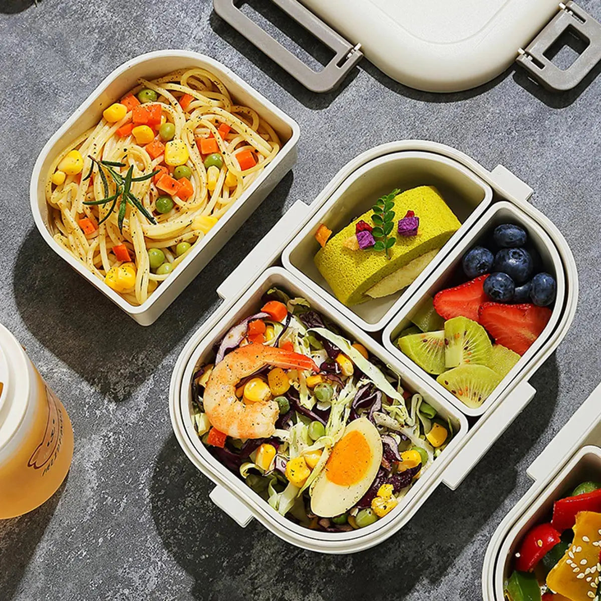 Boîte à bento de 27 oz, 3 compartiments | Boîte à repas étanche, compatible avec le micro-ondes
