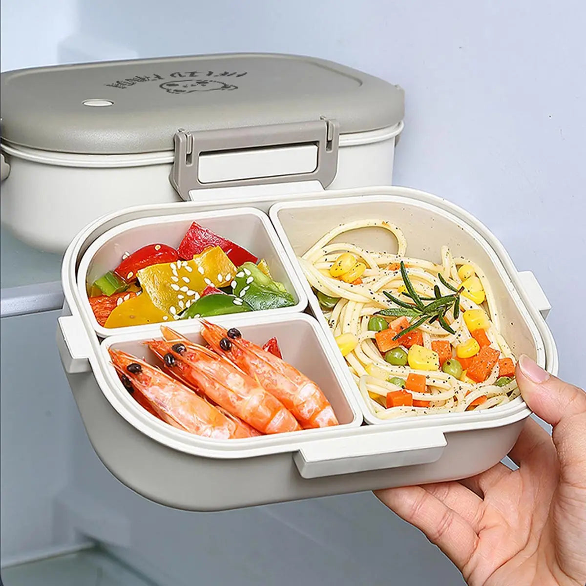 Boîte à bento de 27 oz, 3 compartiments | Boîte à repas étanche, compatible avec le micro-ondes