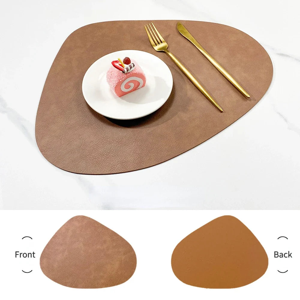 Sets de 4 ou 6 sets de table en similicuir | Forme de goutte, antidérapants, 42,4 cm