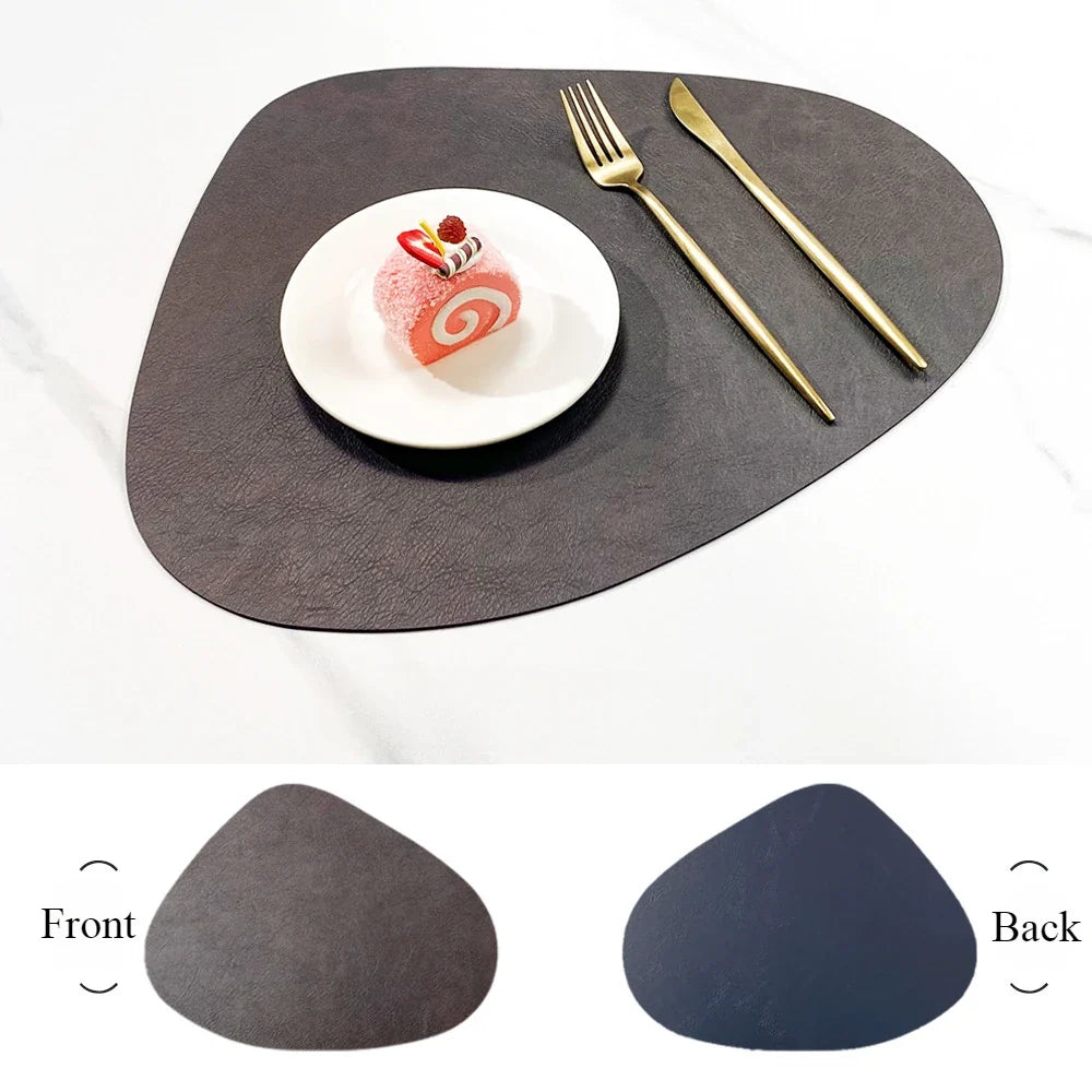Sets de 4 ou 6 sets de table en similicuir | Forme de goutte, antidérapants, 42,4 cm