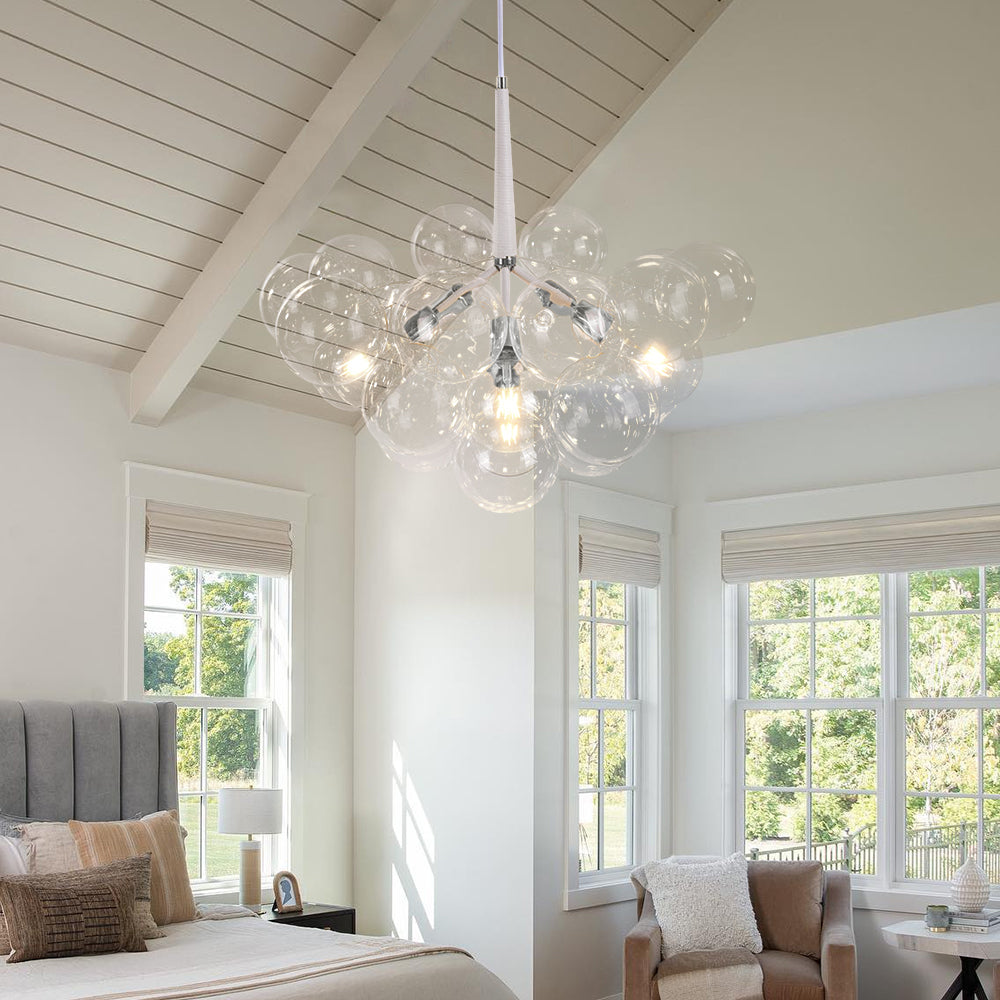 Freyza | Vesara moderner Glas-Kronleuchter – modernes Esszimmer-Wohnzimmer