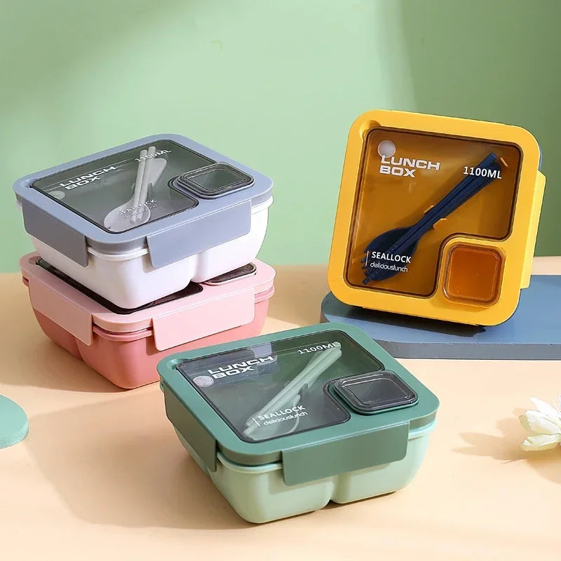 Bento Box 29 or 37 oz | Leak Proof Lunch Box with Cutlery, Microwave Safe