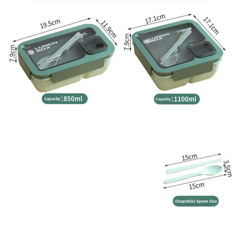 Bento Box 29 or 37 oz | Leak Proof Lunch Box with Cutlery, Microwave Safe