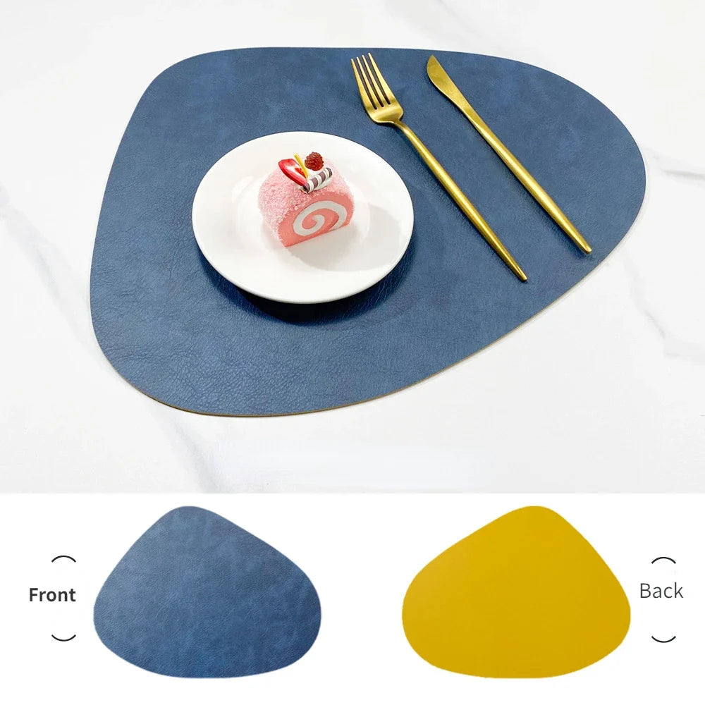 Sets de 4 ou 6 sets de table en similicuir | Forme de goutte, antidérapants, 42,4 cm