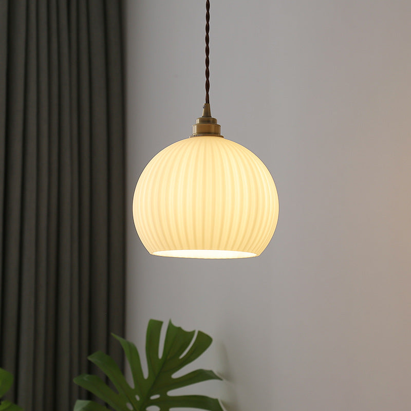 Freyza | White Glass Pendant Light – Minimalist Kitchen Dining Room