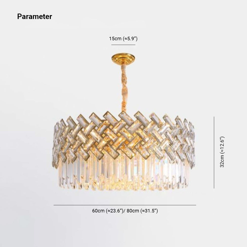 Freyza | Lustre doré en cristal – Salle à manger, salon