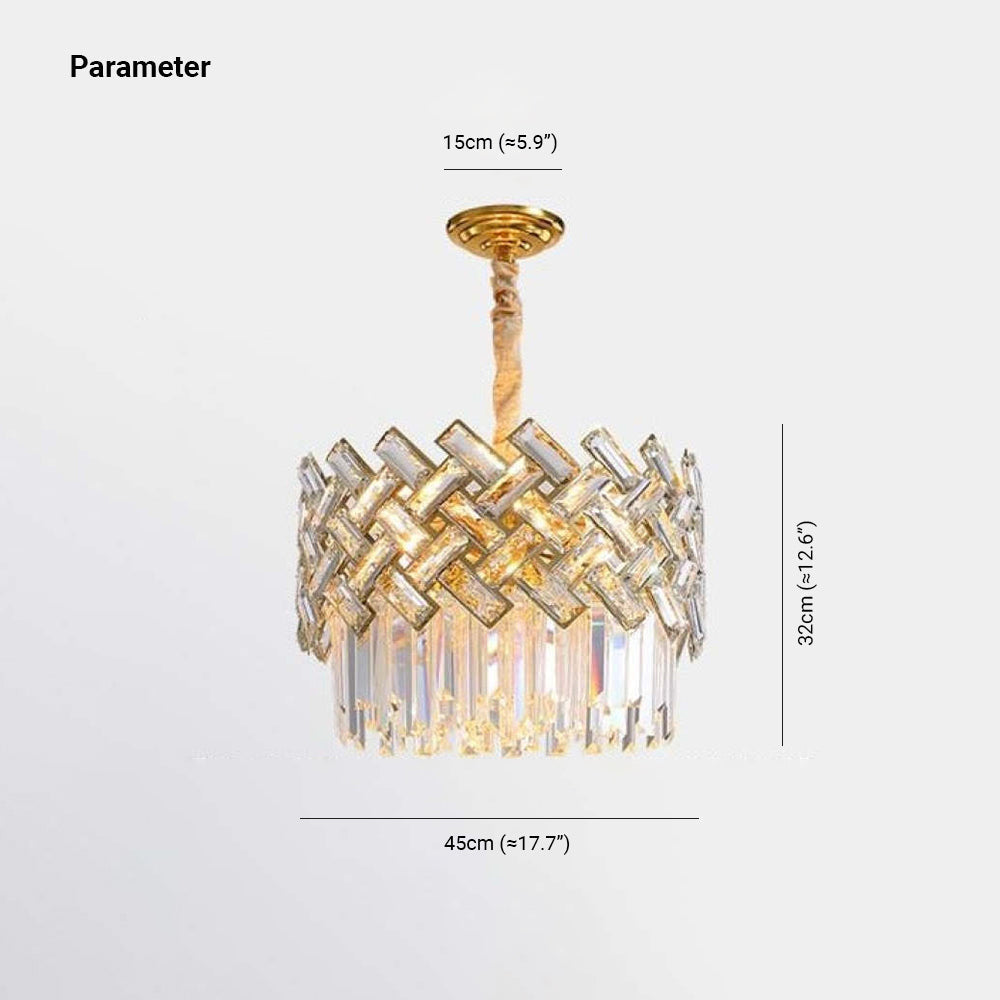 Freyza | Lustre doré en cristal – Salle à manger, salon