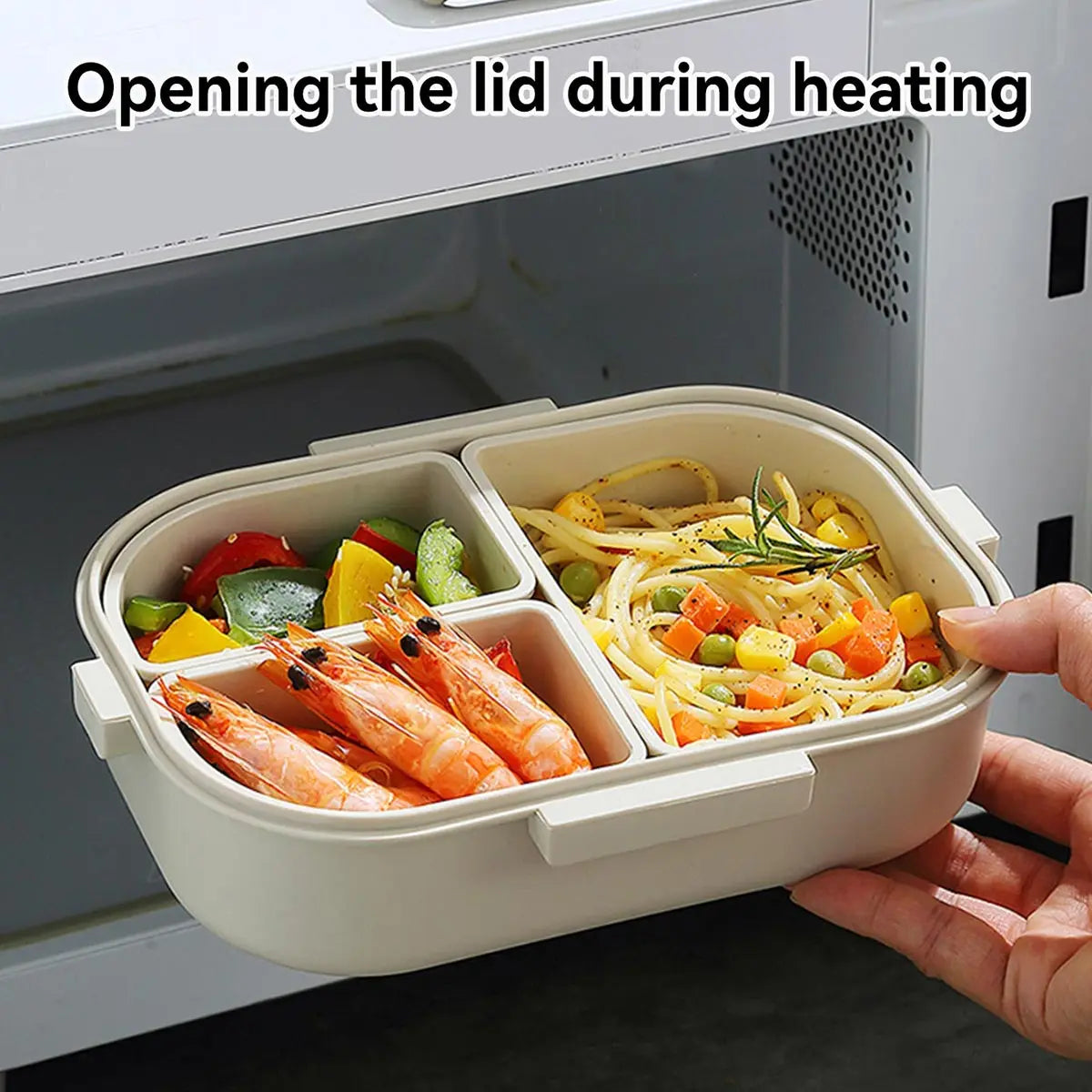 Boîte à bento de 27 oz, 3 compartiments | Boîte à repas étanche, compatible avec le micro-ondes