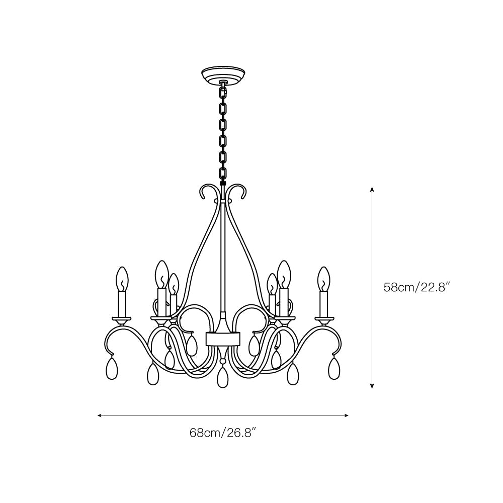 Freyza | Uzorus Vintage Industrial Crystal Chandelier – Industrial Dining Room Living Room