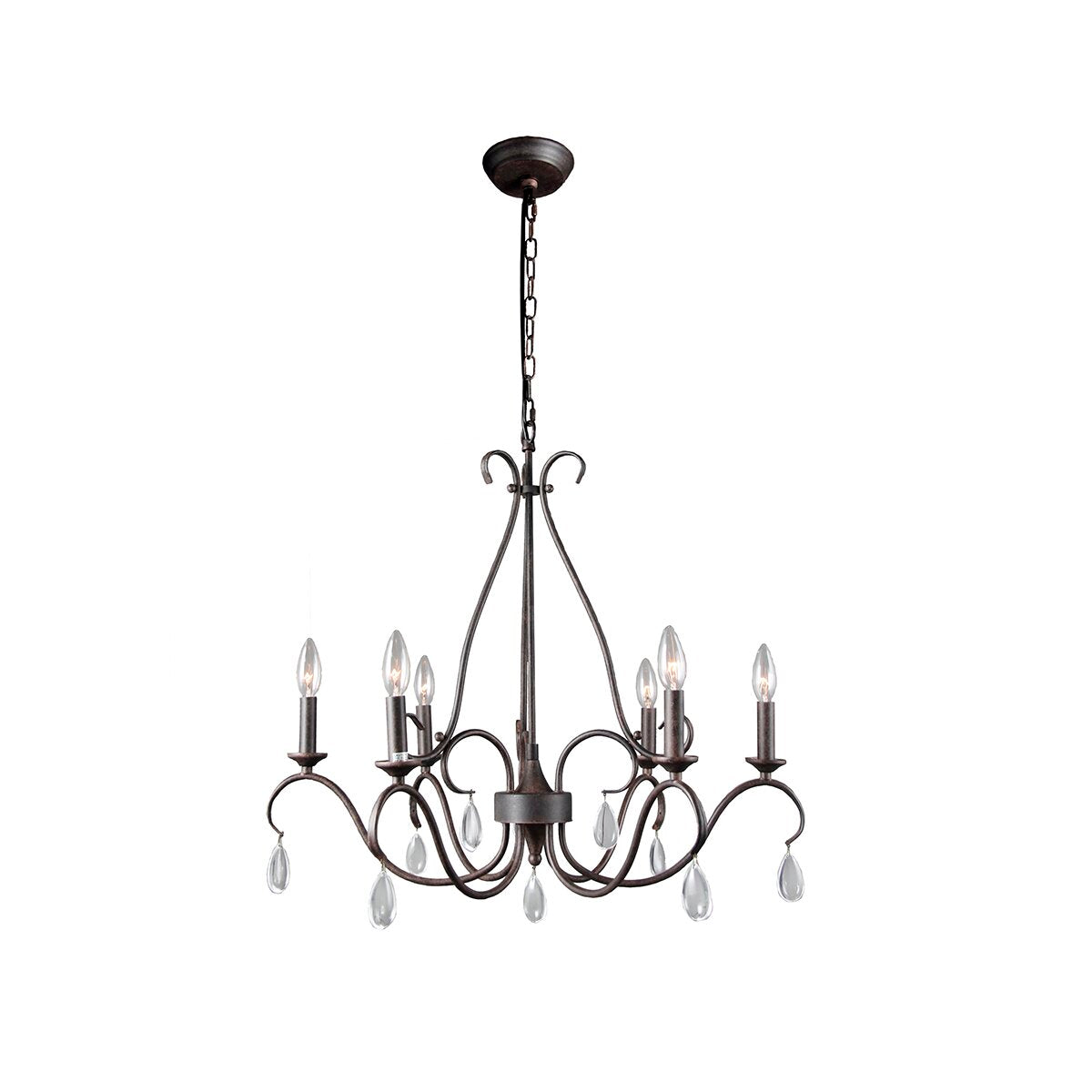 Freyza | Uzorus Vintage Industrial Crystal Chandelier – Industrial Dining Room Living Room