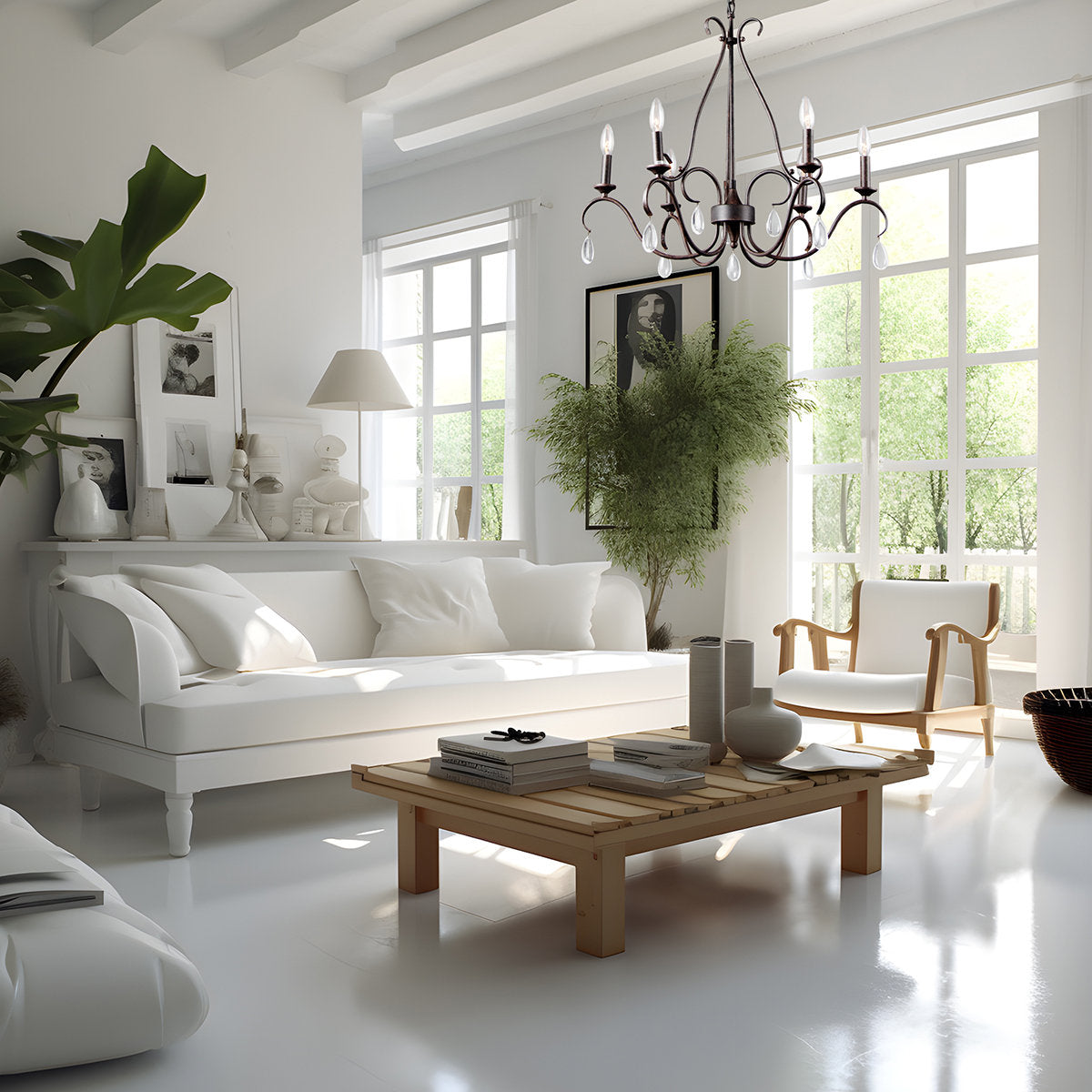 Freyza | Uzorus Vintage Industrial Crystal Chandelier – Industrial Dining Room Living Room