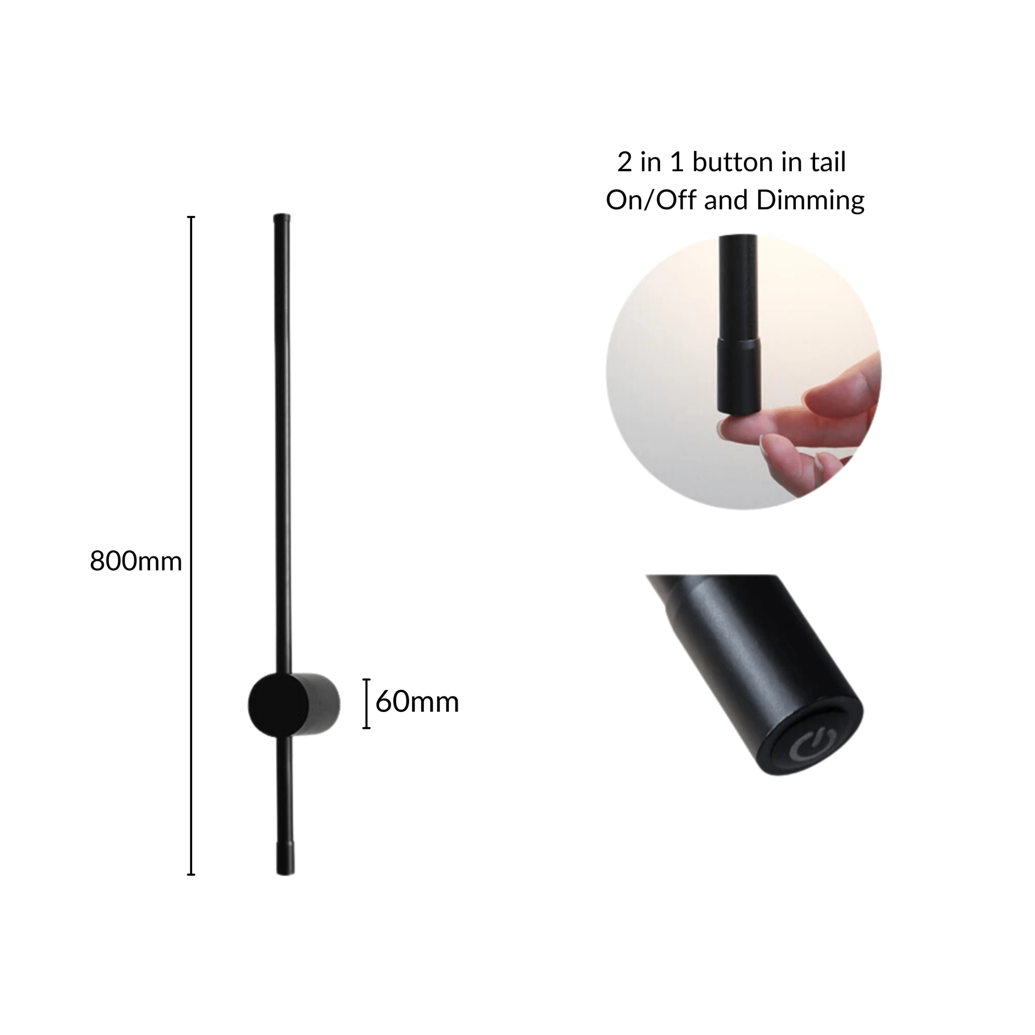 SaberStone | Stylish Black Satin Modern Wall Sconce Light Fixture 12