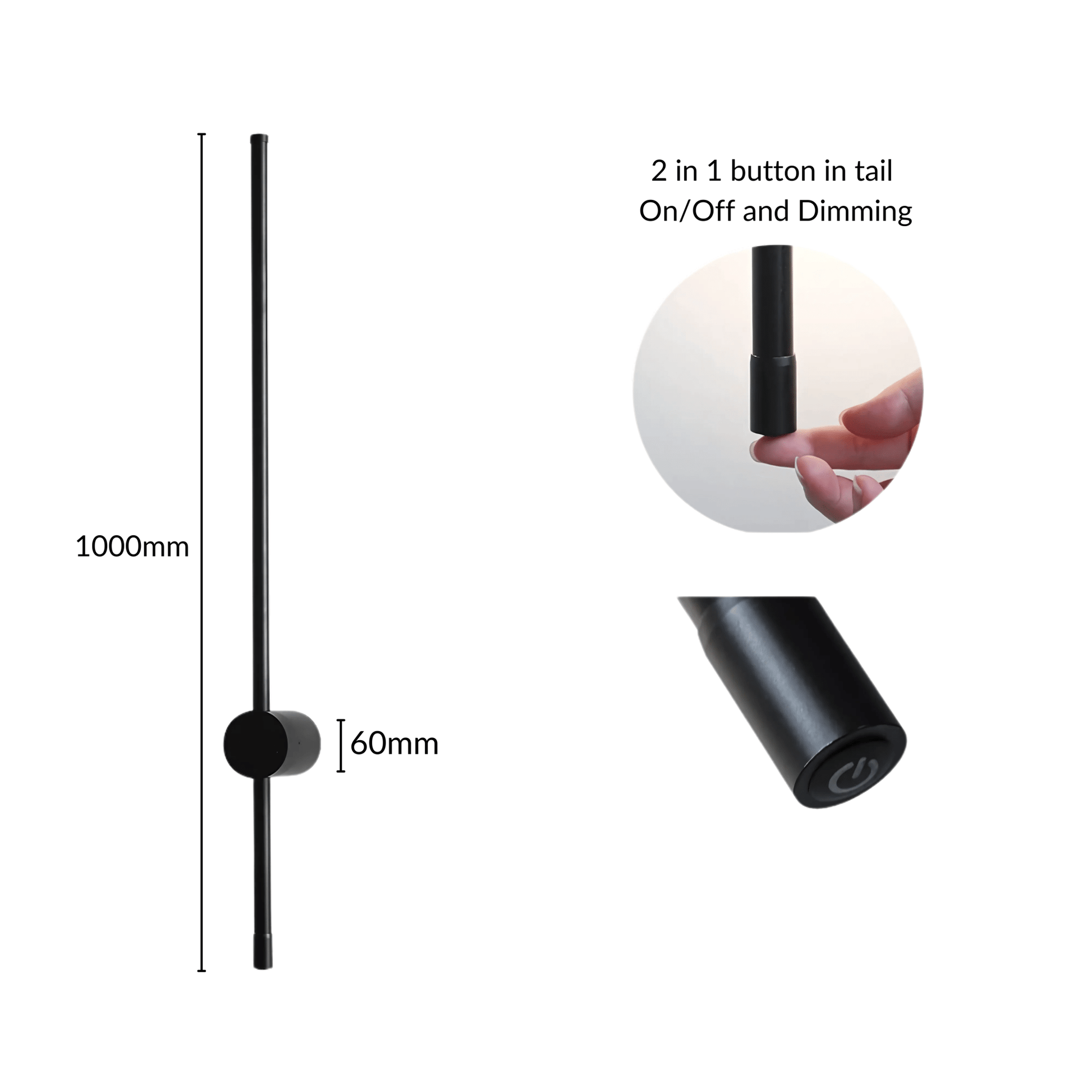 SaberStone | Stylish Black Satin Modern Wall Sconce Light Fixture 13