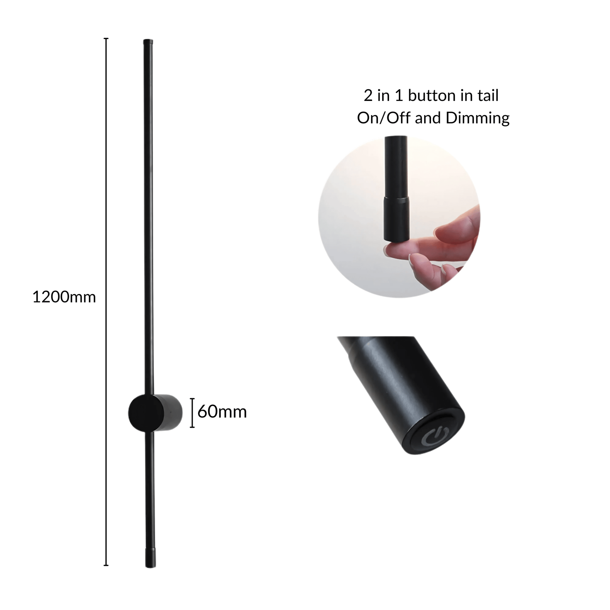 SaberStone | Stylish Black Satin Modern Wall Sconce Light Fixture 16