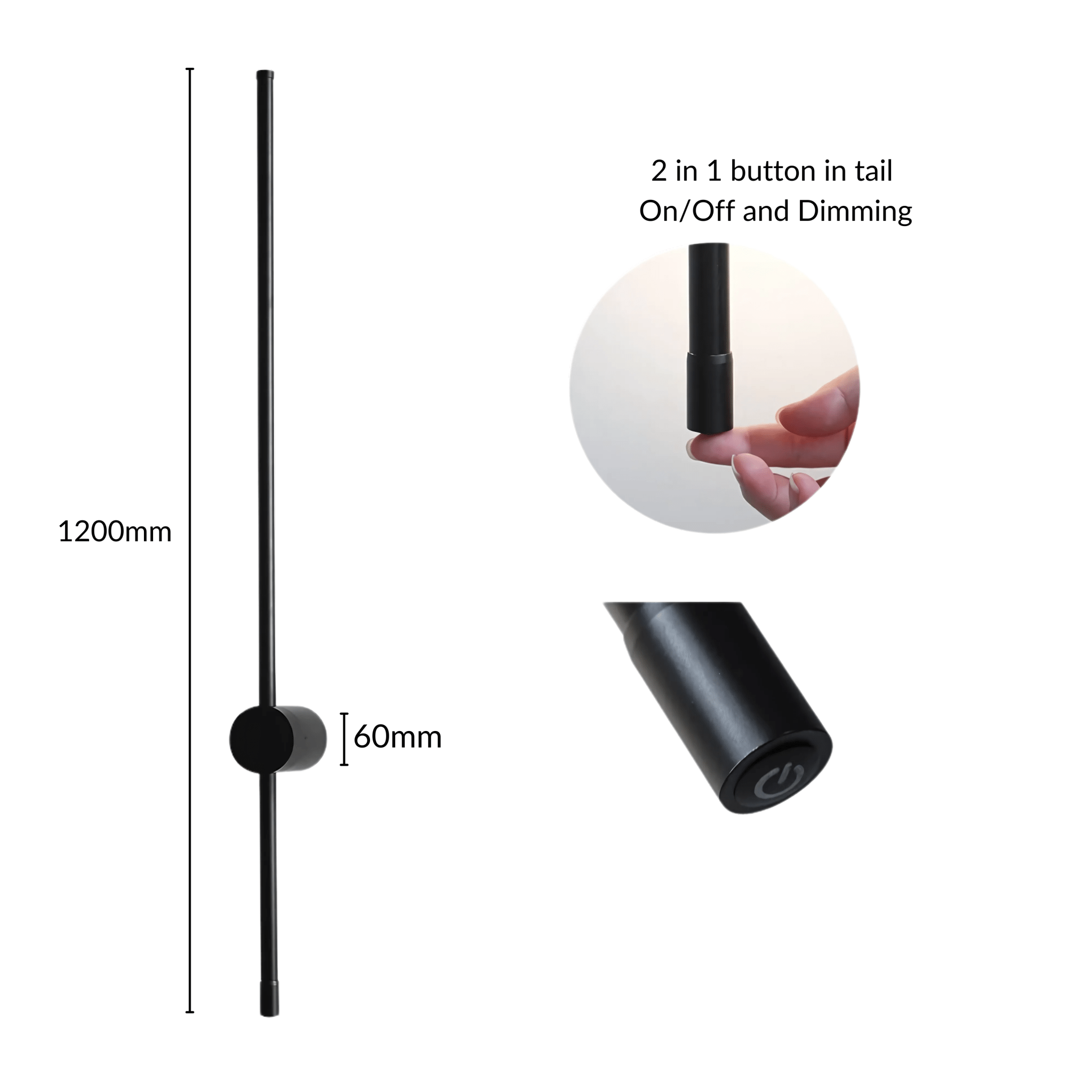 SaberStone | Stylish Black Satin Modern Wall Sconce Light Fixture 16