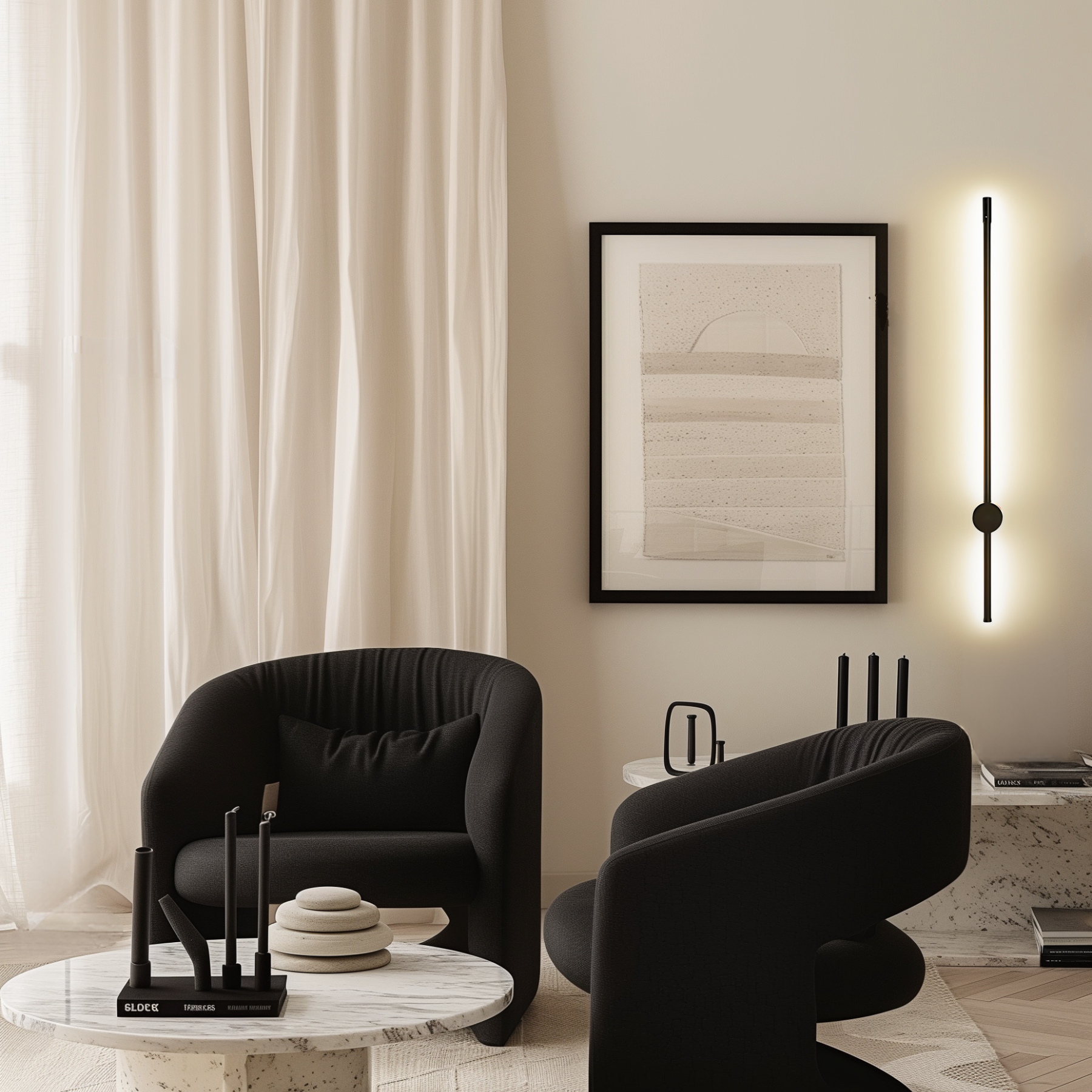 SaberStone | Stylish Black Satin Modern Wall Sconce Light Fixture 2