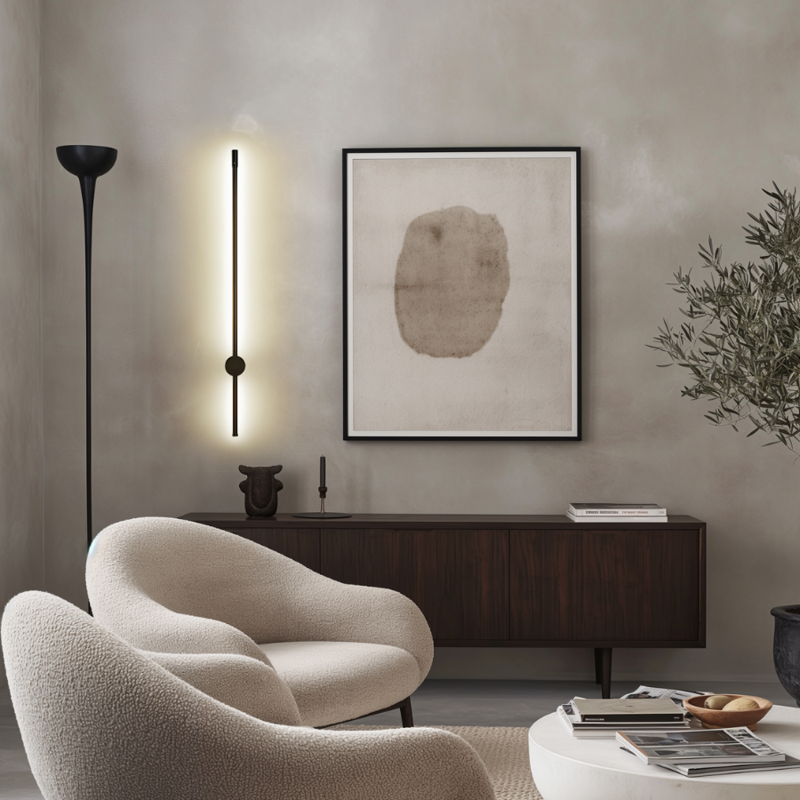 SaberStone | Stylish Black Satin Modern Wall Sconce Light Fixture 4