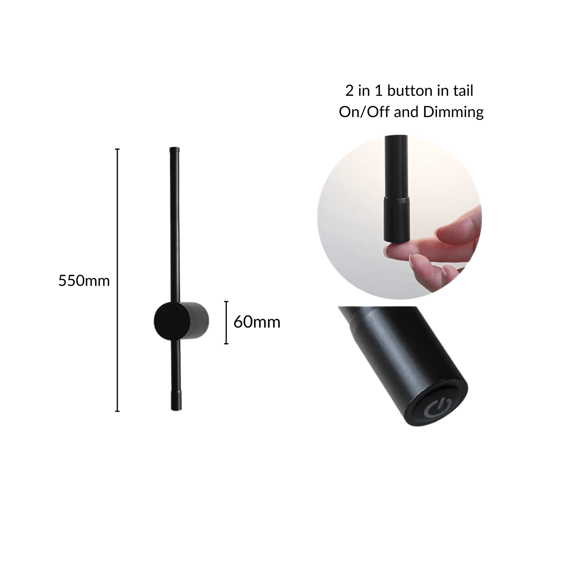 SaberStone | Stylish Black Satin Modern Wall Sconce Light Fixture 9