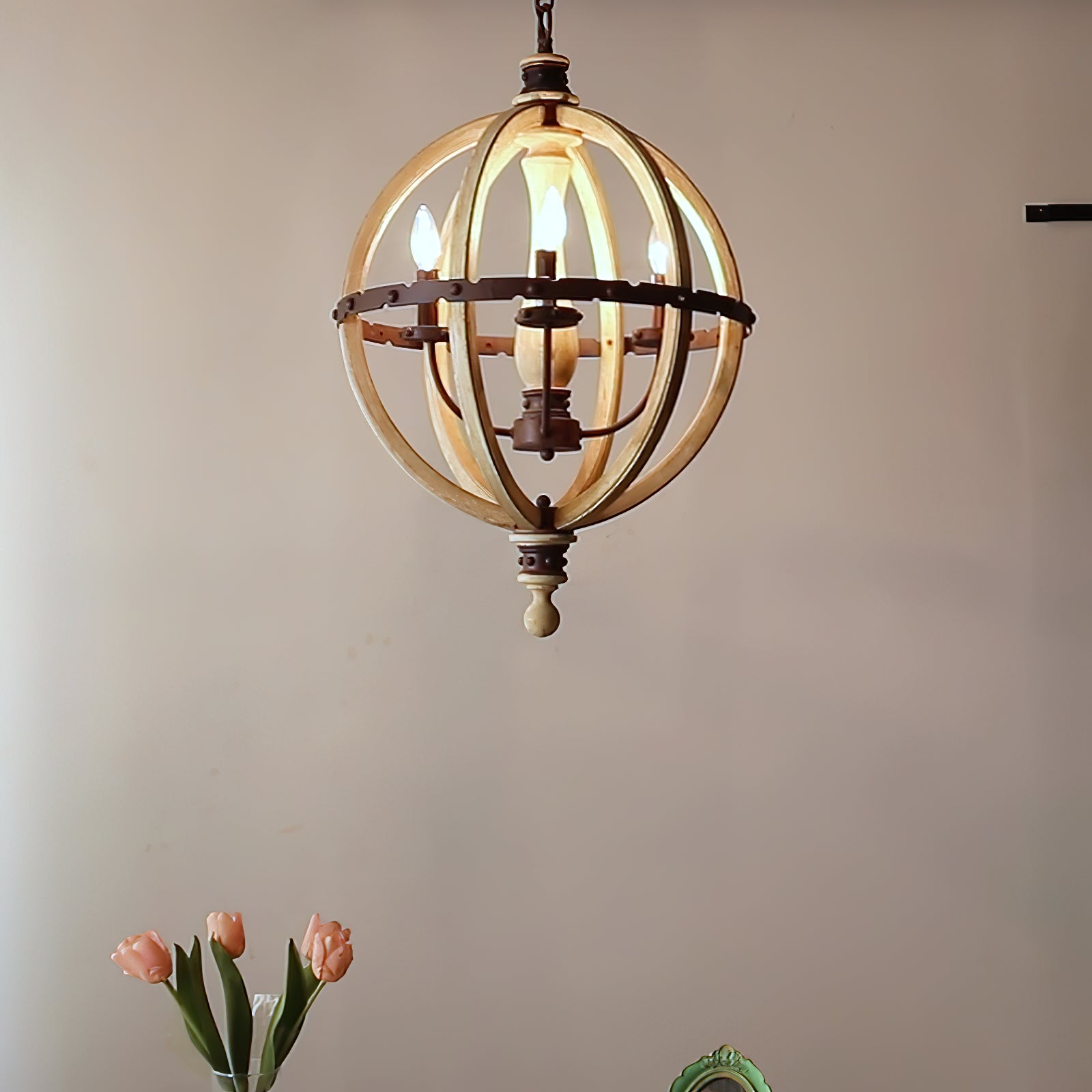 Freyza | Ozorel Vintage-Industrielle Holz-Pendelleuchte – Industrielle Küche, Esszimmer