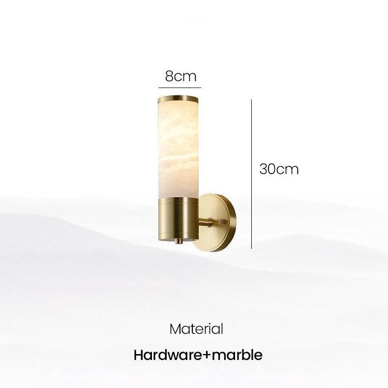 SageStone | Elegant Brass and Stone Wall Sconce Light Fixture 0